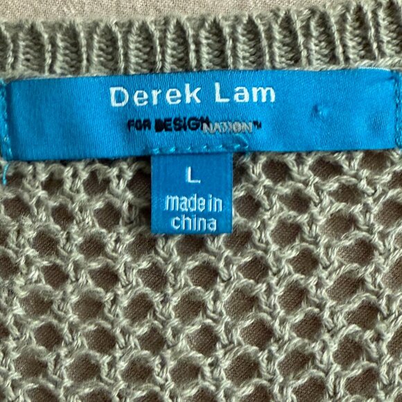 Derek Lam Open Stitch Army Green Wet Sand Crochet Tank Top Size L - Picture 5 of 7
